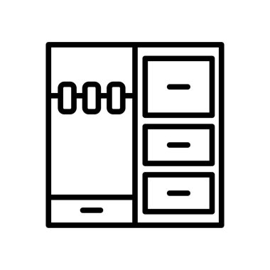 Beyaz arka plan üzerinde dolap işareti izole dolap simge vektör