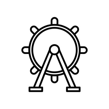 Beyaz arka plan üzerinde London eye izole Londra göz simge vektör 