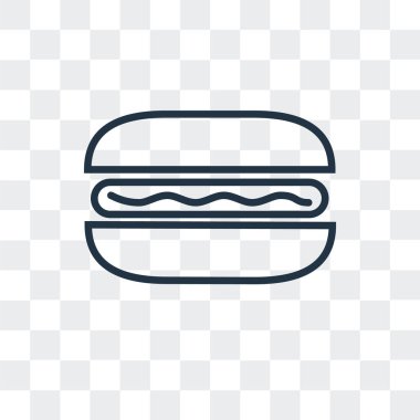 Saydam arka plan üzerinde sosisli sandviç logo tasarımı izole sosisli sandviç vektör simgesi