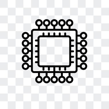 Saydam arka plan üzerinde mikroçip logo tasarımı izole mikroçip vektör simgesi