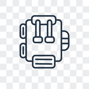 Saydam arka plan üzerinde sırt çantası logo tasarımı izole sırt çantası vektör simgesi