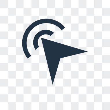 Saydam arka plan üzerinde imleç logo tasarımı izole imleç vektör simgesi