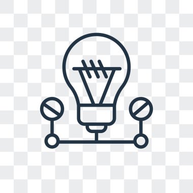 Saydam arka plan üzerinde ampul logo tasarımı izole ampul vektör simgesi