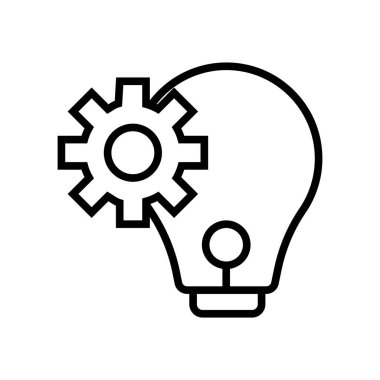 Beyaz arka plan üzerinde izole simge vektör, işareti, lin düşün