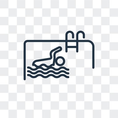 Saydam arka plan üzerinde yüzme havuzu logo tasarımı izole yüzme havuzu vektör simgesi