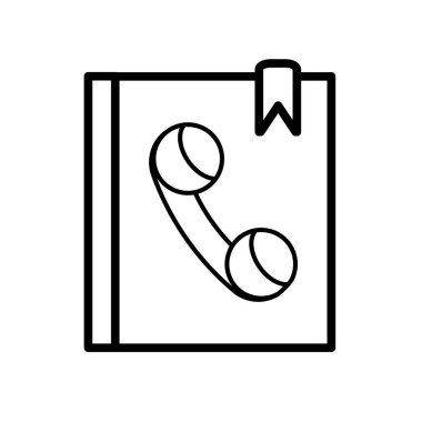 Beyaz arka plan üzerinde telefon rehberi izole telefon rehberi simge vektör 