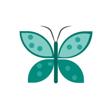 Beyaz arka plan üzerinde kelebek sı izole kelebek simge vektör