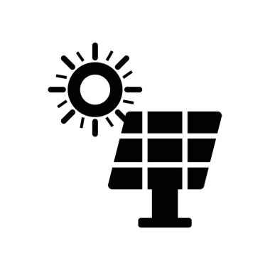 Beyaz arka plan üzerinde güneş bölmesi izole güneş paneli simge vektör