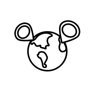 Beyaz arka plan üzerinde Coğrafya sı izole Coğrafya simge vektör