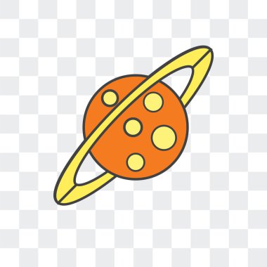 Saydam arka plan üzerinde Satürn lo izole Satürn vektör simgesi