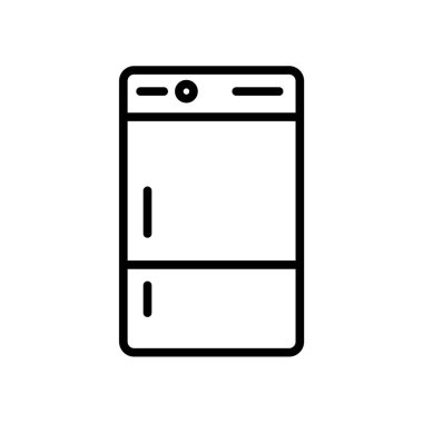 Beyaz arka plan üzerinde buzdolabı işareti izole buzdolabı simge vektör