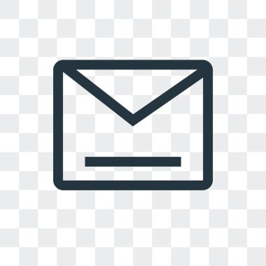 Saydam arka plan üzerinde zarfta izole zarf vektör simgesi