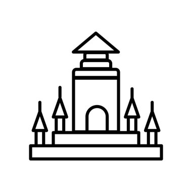 Beyaz arka plan üzerinde Tha izole Thatbyinnyu Tapınağı simge vektör