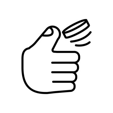 Sikke simge vektör izole beyaz arka plan, yazı tura işareti, çizgi 