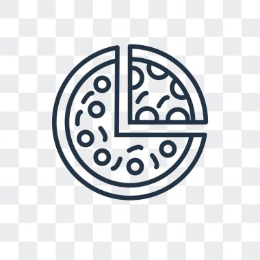Saydam arka plan üzerinde Pizza logo tasarımı izole pizza vektör simgesi