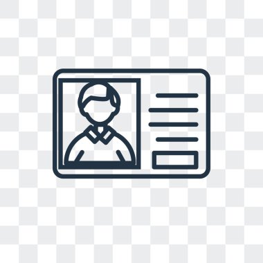 Saydam arka plan üzerinde kimlik kartı logo tasarımı izole kimlik kartı vektör simgesi