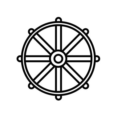 Tekerlek simge vektör izole beyaz arka plan, tekerlek işareti, lin