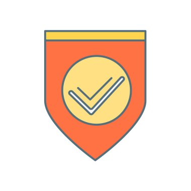 Beyaz arka plan üzerinde kalkan işareti izole kalkan simge vektör