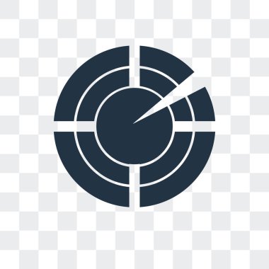 Saydam arka plan üzerinde Radar logo tasarımı izole radar vektör simgesi