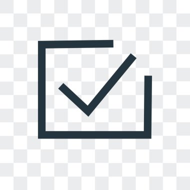 Saydam arka plan üzerinde doğru izole doğru vektör simgesi 