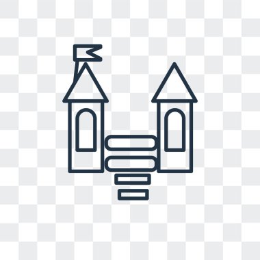 Saydam arka plan üzerinde Bouncy kale logo tasarımı izole bouncy kale vektör simgesi