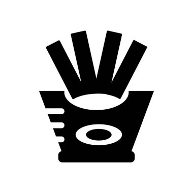 Patates kızartması simge vektör beyaz zemin üzerine patates işareti, foo izole