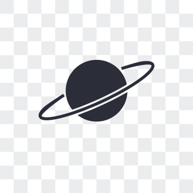 Saydam arka plan üzerinde Pl izole gezegen Satürn vektör simgesi