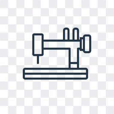 Saydam arka plan üzerinde dikiş makinesi logo tasarımı izole dikiş makinesi vektör simgesi