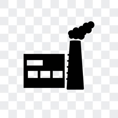 Saydam arka plan üzerinde fabrika izole fabrika vektör simgesi 