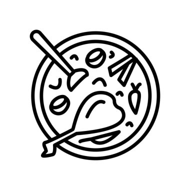 Beyaz arka plan üzerinde ekşi çorbası sı izole ekşi çorbası simge vektör