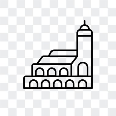 Saydam arka plan üzerinde hasan Mosque logo tasarımı izole hasan Mosque vektör simgesi