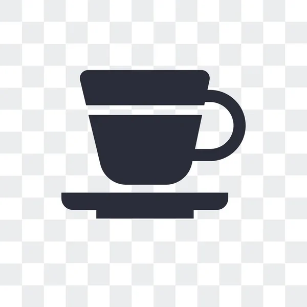 Cup of hot coffee vector icon isolated on transparent background — Stock Vector