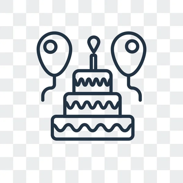 Ícone de vetor de bolo de aniversário isolado em fundo transparente, design de logotipo de bolo de aniversário —  Vetores de Stock