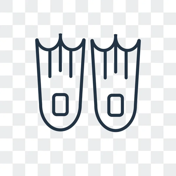 Иконка вектора плавников изолирована на прозрачном фоне, дизайн логотипа плавников — стоковый вектор