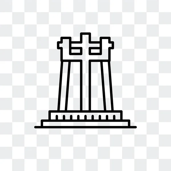 Кесон-меморіальний коло вектор значок ізольовані на прозорим фоном, Кесон-меморіальний коло логотипу дизайн — стоковий вектор