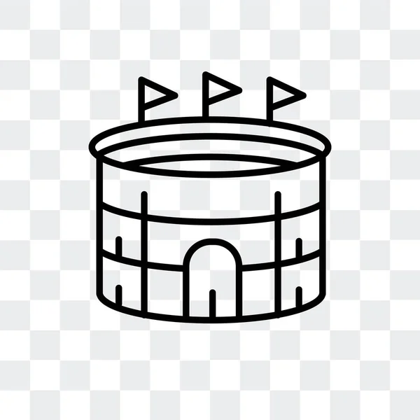 Icono del vector del estadio aislado sobre fondo transparente, diseño del logotipo del estadio — Archivo Imágenes Vectoriales