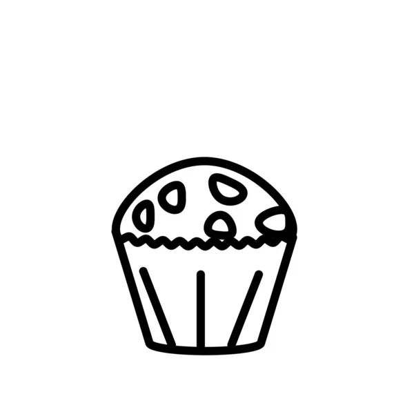 Cupcake icono vector aislado sobre fondo blanco, signo de cupcake  , — Archivo Imágenes Vectoriales