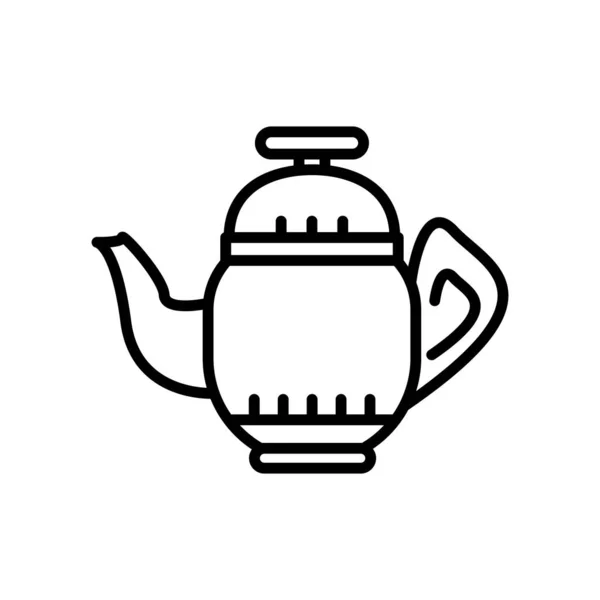 Vektorové ikony konvici izolovaných na bílém pozadí, čajník znamení — Stockový vektor