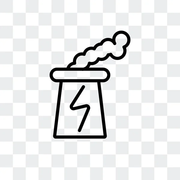 Icône vectorielle de centrale nucléaire isolée sur fond transparent, Conception du logo de la centrale nucléaire — Image vectorielle