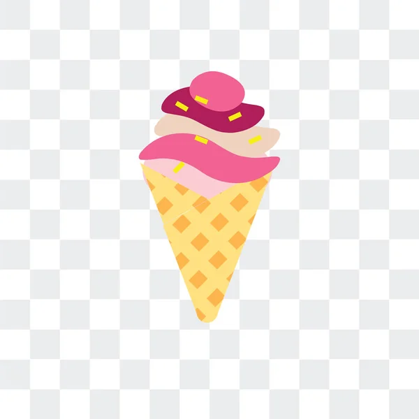 Icono de vector de helado aislado sobre fondo transparente, Ice cr — Vector de stock