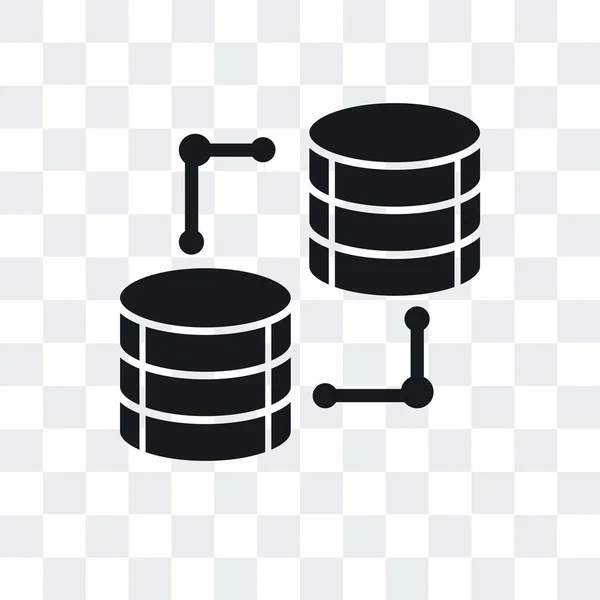 Icono de vector de base de datos aislado sobre fondo transparente, Databas — Vector de stock