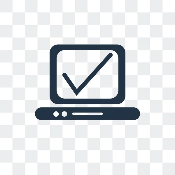 Laptop vector pictogram geïsoleerd op transparante achtergrond, Laptop logo ontwerp — Stockvector