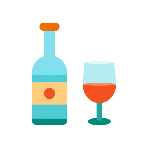 Vetor ícone de vinho isolado no fundo branco, sinal de vinho, nevado — Vetor de Stock