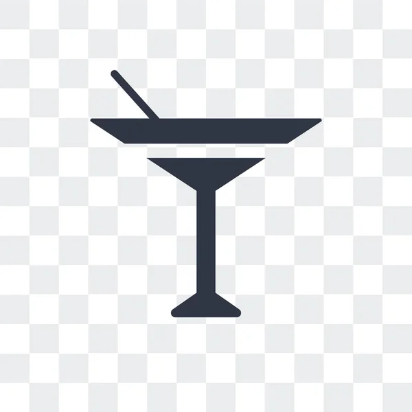 Cocktail em um ícone de vetor de vidro isolado em backgrou transparente — Vetor de Stock
