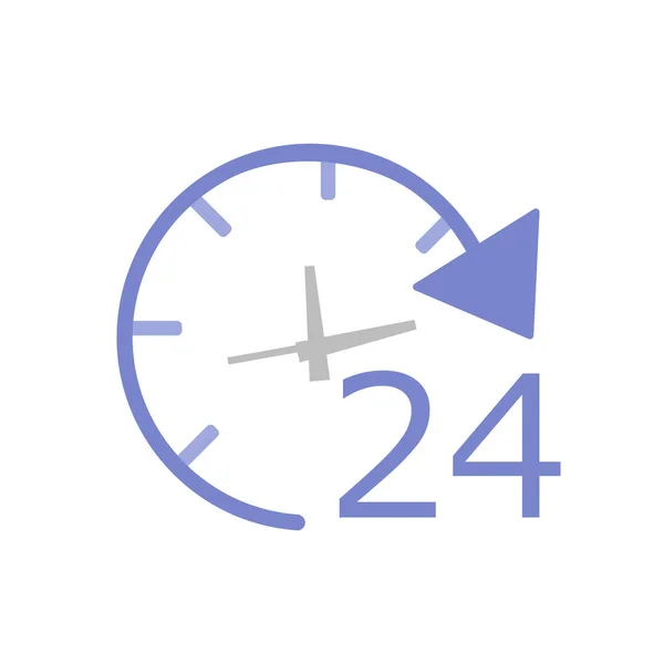 24 horas vector icono aislado sobre fondo blanco, signo de 24 horas — Vector de stock
