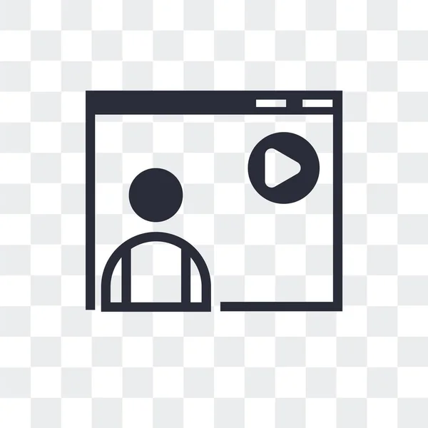 Video lecture vector icon isolated on transparent background, Vi