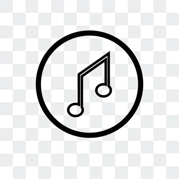 Icono de vector de nota musical aislado sobre fondo transparente, Mus — Vector de stock