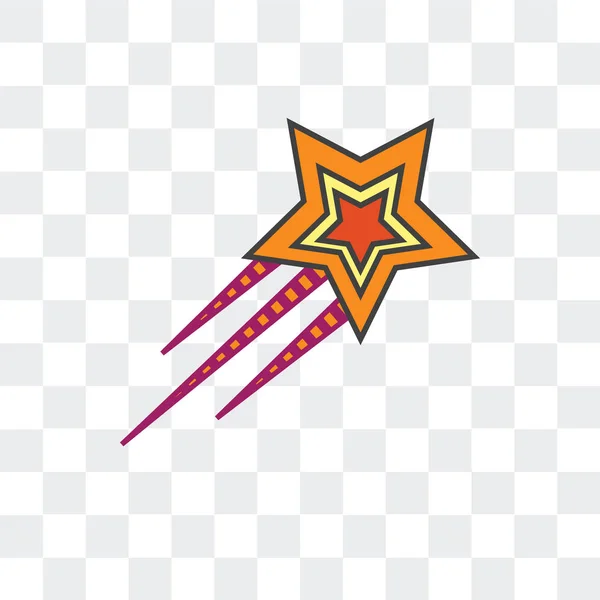 Shooting star vector icon elszigetelt átlátszó háttér, Sh — Stock Vector