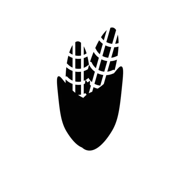 Icono de maíz vector aislado sobre fondo blanco, signo de maíz, oscuro — Vector de stock