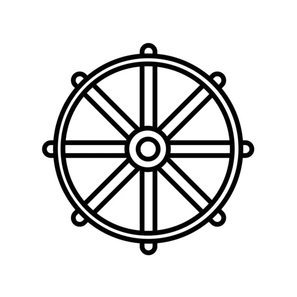 Icono de rueda vector aislado sobre fondo blanco, signo de rueda, lin — Archivo Imágenes Vectoriales